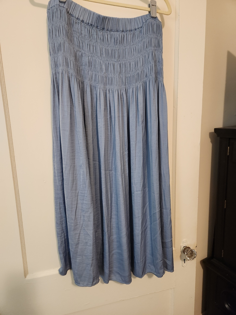 Ryegrass XL Dusty Blue Smocked Waist Flowy Maxi Skirt